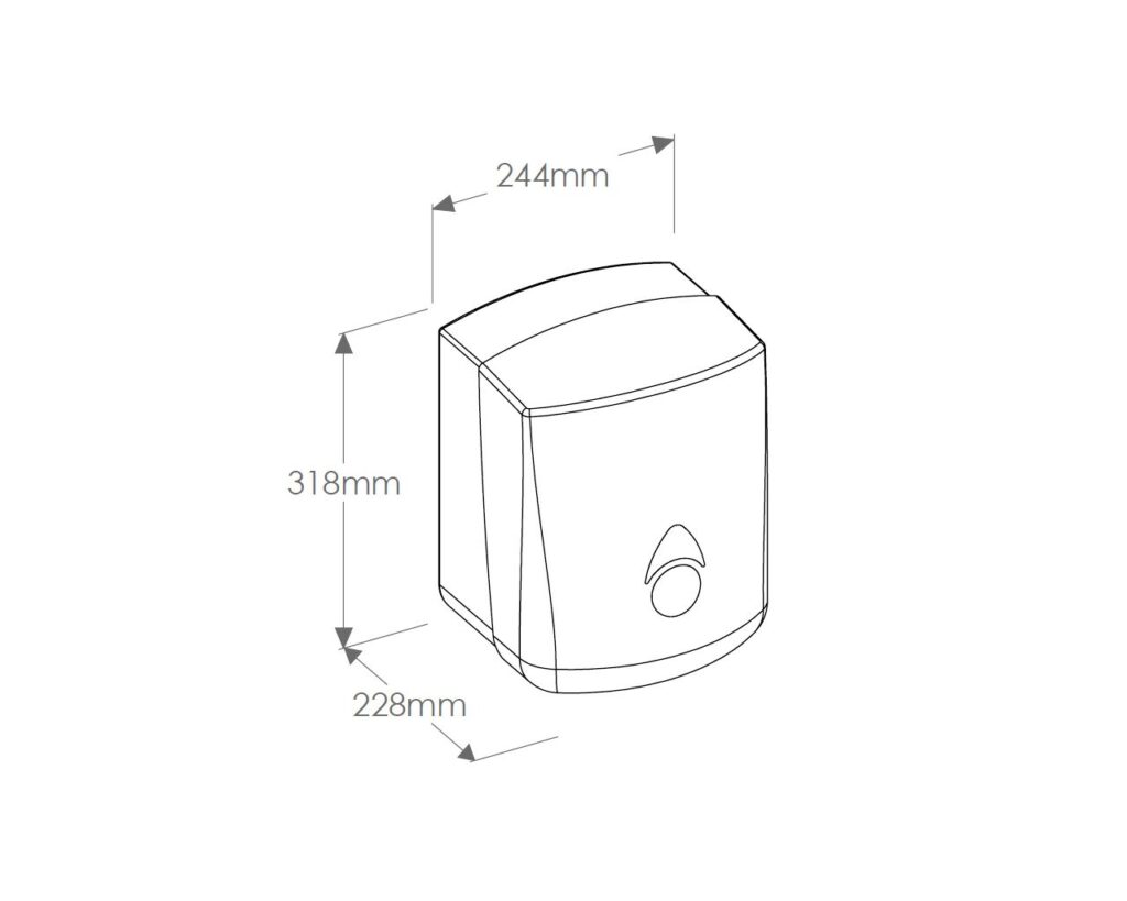 Pojemnik na ręczniki papierowe w rolach MERIDA COMO, tworzywo ABS, biały