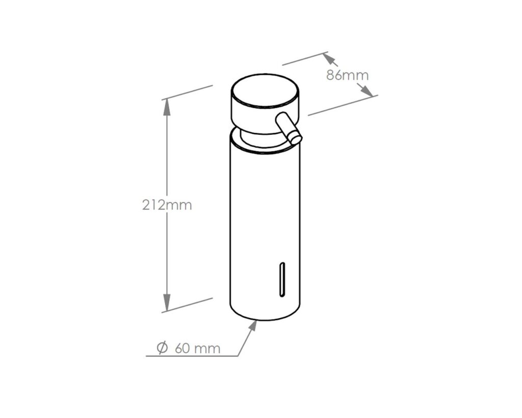 Dozownik mydła w płynie mocowany do blatu, pojemność zbiornika 300 ml, matowy