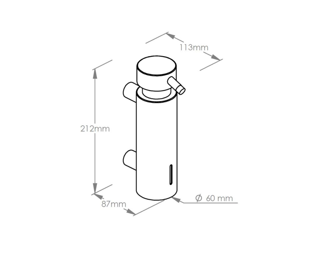 Dozownik mydła w płynie mocowany do ściany, pojemność zbiornika 300 ml, matowy