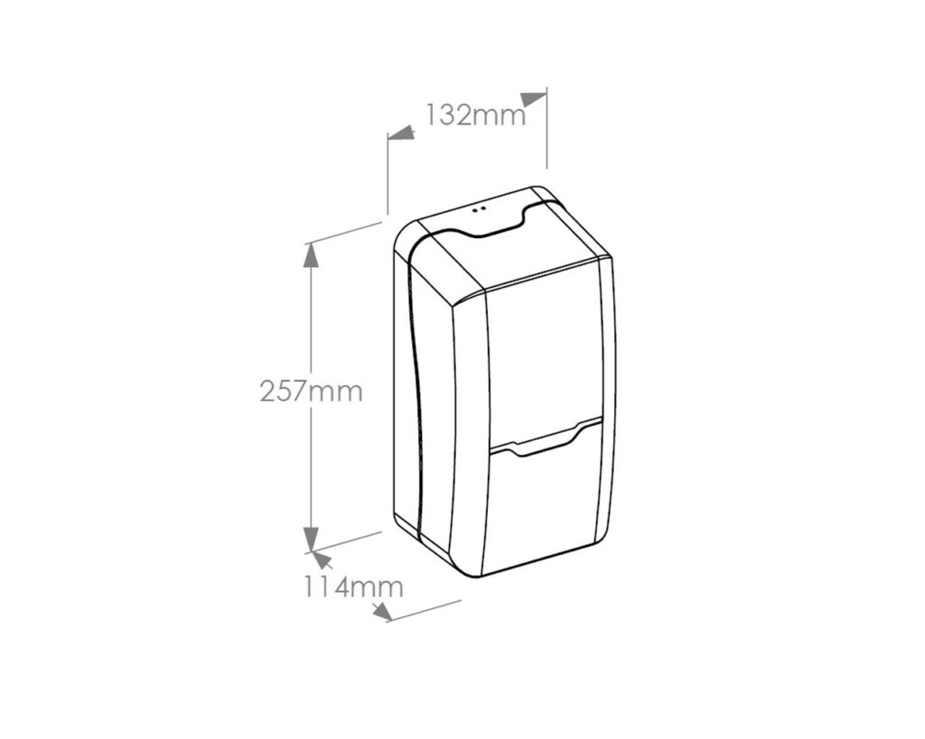 Bezdotykowy automatyczny dozownik mydła w pianie MERIDA HARMONY na jednorazowe wkłady 800 ml, tworzywo, biały transparentny
