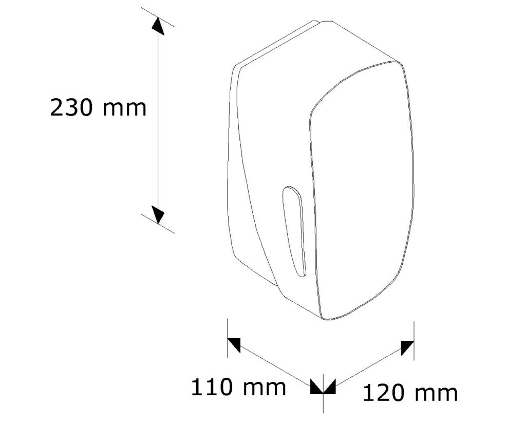 Dozownik mydła w płynie MERIDA MERCURY, pojemność zbiornika 800 ml, tworzywo ABS, czarny
