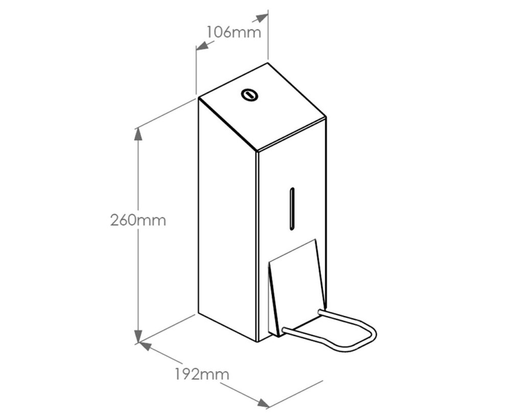Dozownik płynu dezynfekcyjnego w sprayu z przyciskiem łokciowym MERIDA STELLA, pojemność zbiornika 800 ml, stal matowa