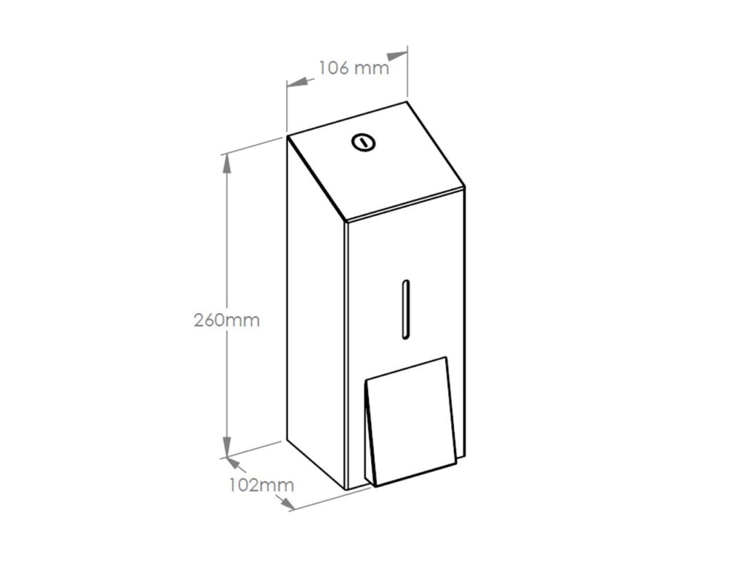 Dozownik płynu dezynfekcyjnego na jednorazowe wkłady 1000 ml MERIDA STELLA, stal matowa