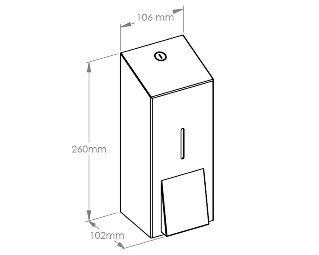 Dozownik mydła w płynie MERIDA STELLA MAXI, pojemność zbiornika 800 ml, stal matowa