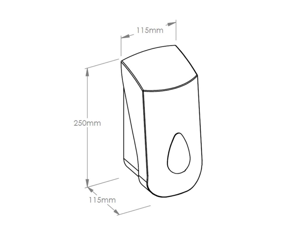 Dozownik mydła w płynie MERIDA TOP MAXI, pojemność zbiornika 800 ml, tworzywo ABS, biały, okienko szare