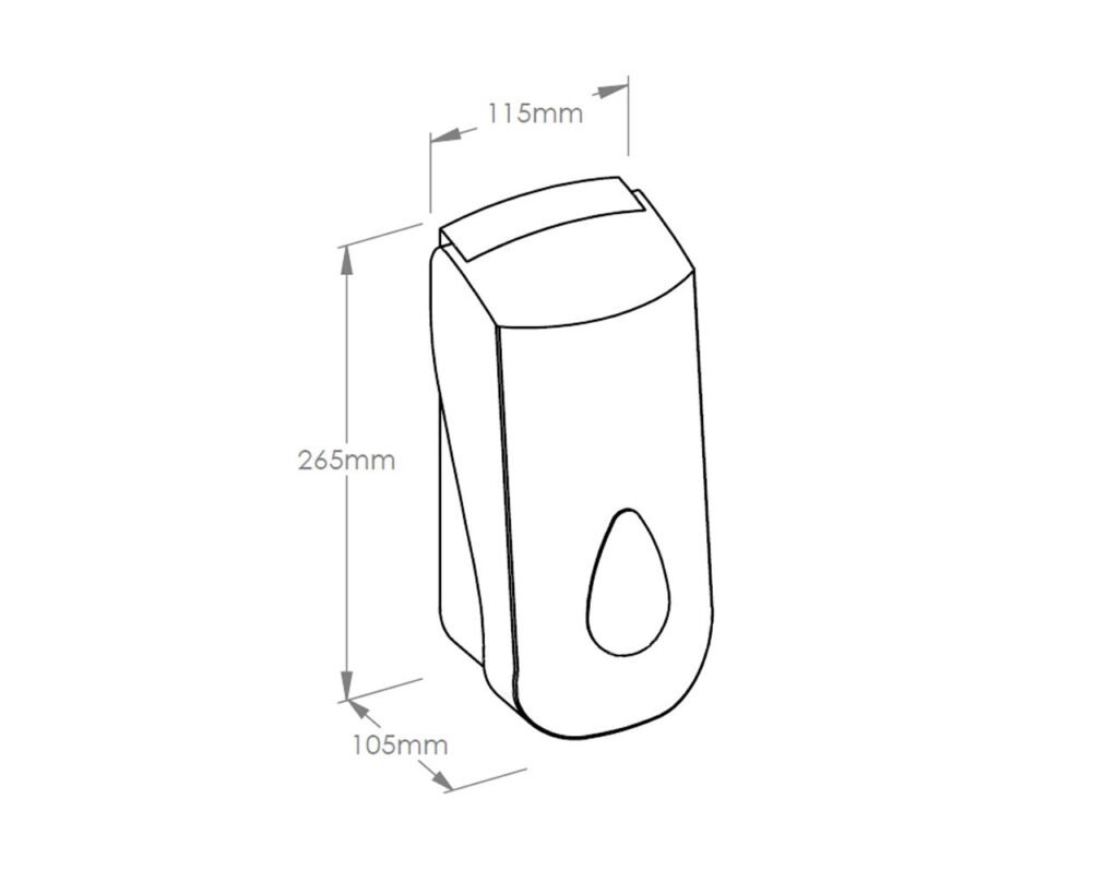 Dozownik mydła w pianie MERIDA TOP MAXI na wkłady 700 g, tworzywo ABS, biały, okienko szare