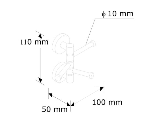 Wieszak ruchomy potrójny L70 Wieszak ruchomy potrójny L70