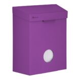 Kosz do damskich toalet MERIDA STELLA VIOLET LINE z pojemnikiem na torebki higieniczne, pojemność 4,4 l, fioletowy