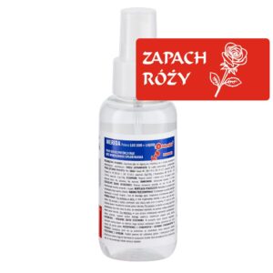 Płyn dezynfekcyjny o zapachu róży MERIDA POLANA LUX DDR+ LIQUID do higienicznej dezynfekcji rąk, butelka 100 ml z atomizerem