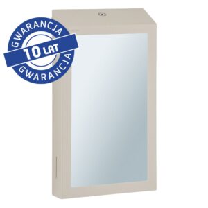 Pojemnik na ręczniki składane z lustrem ze stali SuperMirror „2w1" MERIDA STELLA SLIM SILK GREY LINE MEGA COMBO, szary jedwabisty