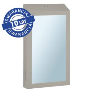 Pojemnik na ręczniki składane z lustrem ze stali SuperMirror „2w1" MERIDA STELLA SLIM STONE GREY LINE MEGA COMBO, szary kamienny