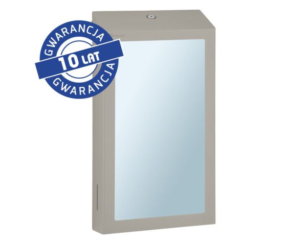 Pojemnik na ręczniki składane z lustrem ze stali SuperMirror „2w1" MERIDA STELLA SLIM STONE GREY LINE MEGA COMBO, szary kamienny