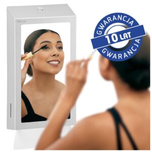 Pojemnik na ręczniki składane z lustrem ze stali SuperMirror „2w1" MERIDA STELLA SLIM MEGA COMBO, stal matowa