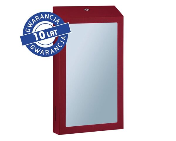Pojemnik na ręczniki składane z lustrem ze stali SuperMirror „2w1" MERIDA STELLA SLIM RED LINE MEGA COMBO, czerwony