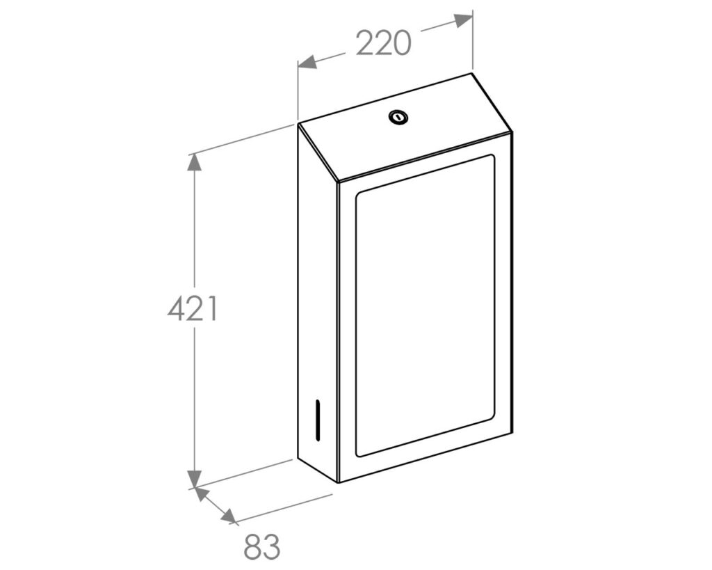 Pojemnik na ręczniki składane z lustrem ze stali SuperMirror „2w1" MERIDA STELLA SLIM STONE GREY LINE MEGA COMBO, szary kamienny