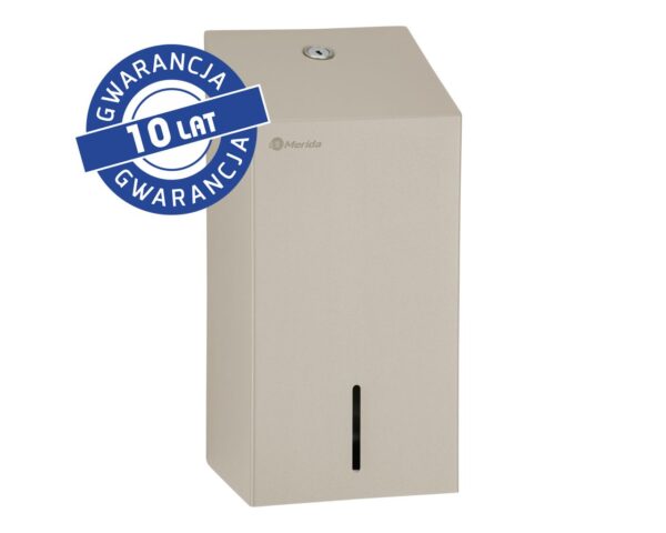 Pojemnik na papier toaletowy w listkach MERIDA STELLA SILK GREY LINE, pojemność do 450 szt., szary jedwabisty