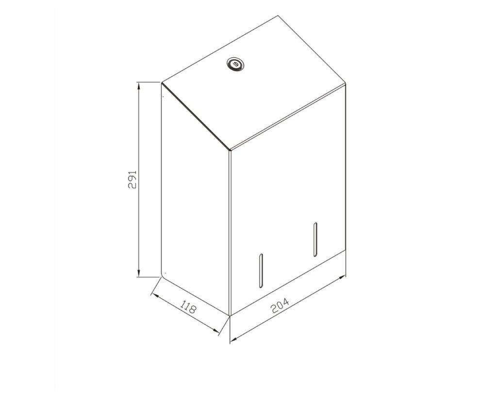 Pojemnik na papier toaletowy w listkach MERIDA STELLA, pojemność do 900 szt., stal matowa
