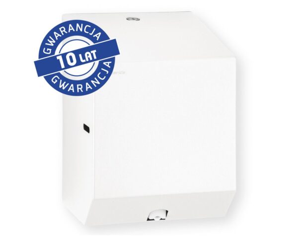 Pojemnik na ręczniki papierowe w rolach lub papier toaletowy w systemie listkowym MERIDA STELLA WHITE LINE MINI, biały