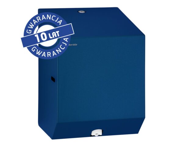 Pojemnik na ręczniki papierowe w rolach lub papier toaletowy w systemie listkowym MERIDA STELLA BLUE LINE MINI, niebieski