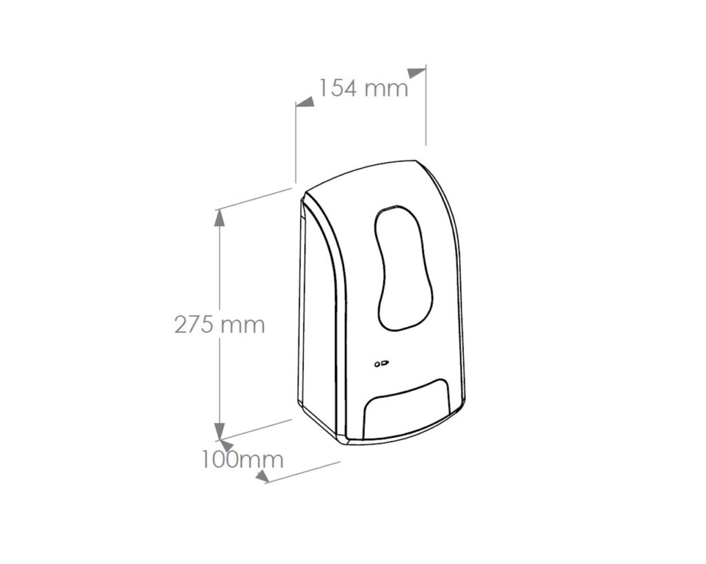Dozownik mydła w płynie MERIDA ONE, pojemność zbiornika 1000 ml, tworzywo ABS, biały
