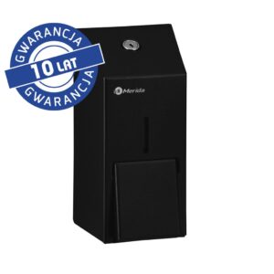 Dozownik mydła w płynie MERIDA STELLA BLACK LINE MINI, pojemność zbiornika 400 ml, czarny
