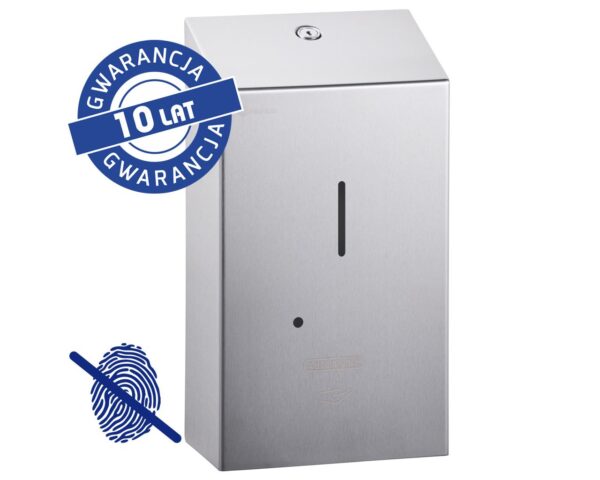 Bezdotykowy automatyczny dozownik mydła w pianie MERIDA STELLA AUTOMATIC Anti-FingerPrint na jednorazowe wkłady 1000 g, stal matowa z powłoką AFP