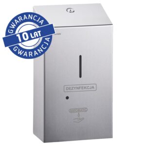 Bezdotykowy automatyczny dozownik płynu dezynfekcyjnego w sprayu na jednorazowe wkłady 1000 ml, MERIDA STELLA, stal matowa