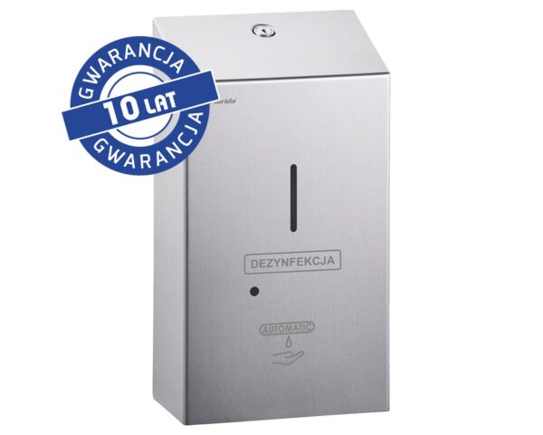 Bezdotykowy automatyczny dozownik płynu dezynfekcyjnego w sprayu na jednorazowe wkłady 1000 ml, MERIDA STELLA, stal matowa