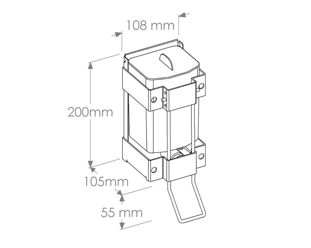 Dozownik mydła w płynie do montażu za lustrem otwieranym, pojemność zbiornika 1000 ml
