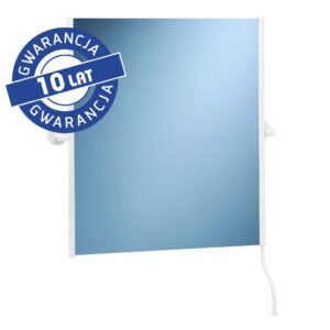 Lustro uchylne w oprawie białej matowej z uchwytem ułatwiającym regulację kąta nachylenia MERIDA STELLA WHITE LINE, 50 x 60 cm