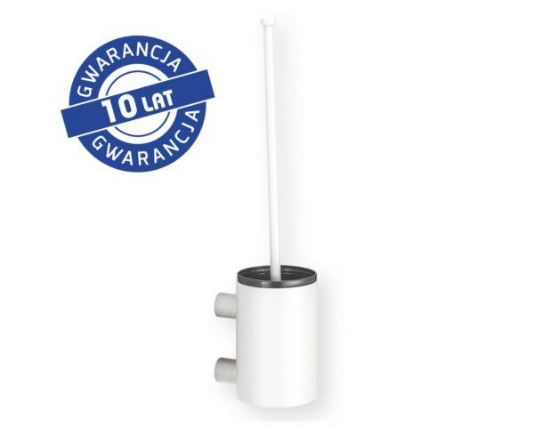 Szczotka do WC z uchwytem mocowanym do ściany, tuba krótka, MERIDA STELLA WHITE LINE, biały