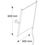 Lustro uchylne w oprawie szarej jedwabistej matowej z uchwytem ułatwiającym regulację kąta nachylenia MERIDA STELLA SILK GREY LINE, 50 x 60 cm