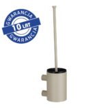 Szczotka do WC z uchwytem mocowanym do ściany, tuba krótka, MERIDA STELLA SILK GREY LINE, szara jedwabista