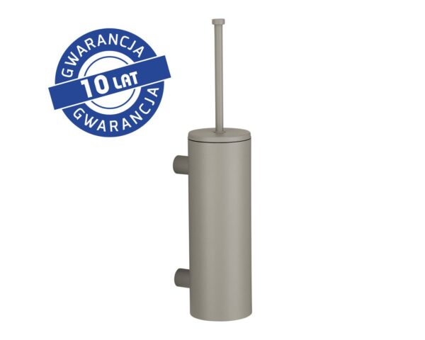Szczotka do WC z uchwytem mocowanym do ściany, tuba z przykrywką, MERIDA STELLA STONE GREY LINE, szara kamienna