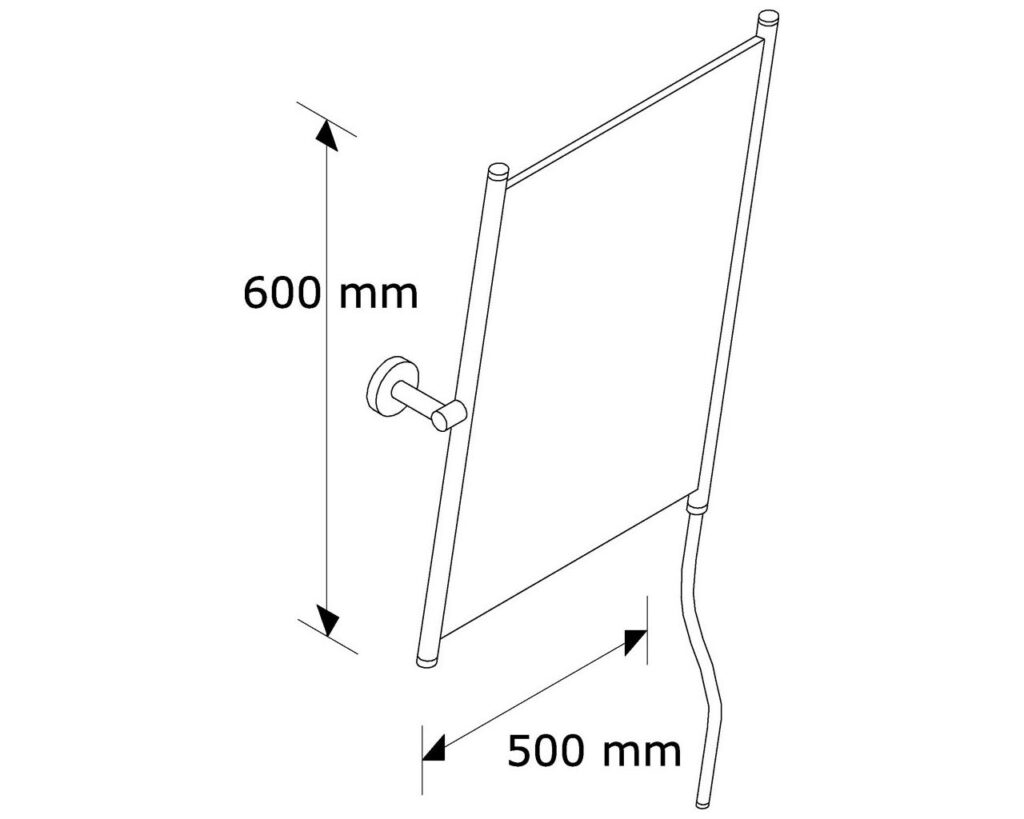 Lustro uchylne w oprawie szarej kamiennej matowej z uchwytem ułatwiającym regulację kąta nachylenia MERIDA STELLA STONE GREY LINE, 50 x 60 cm