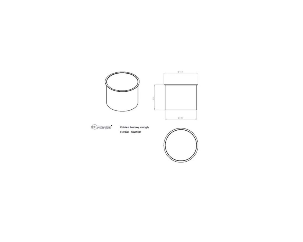 Kołnierz kosza nablatowy okrągły MERIDA STELLA RED LINE, czerwony