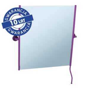 Lustro uchylne w oprawie fioletowej matowej z uchwytem ułatwiającym regulację kąta nachylenia MERIDA STELLA VIOLET LINE, 50 x 60 cm