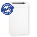 Kosz na odpady otwarty MERIDA STELLA SLIM WHITE LINE, pojemność 27 l, biały