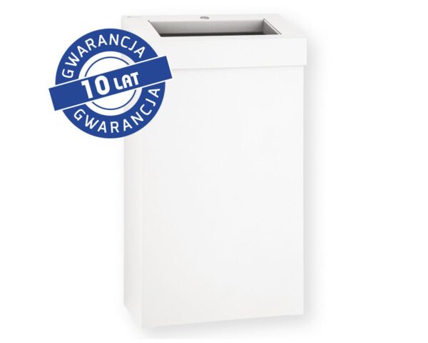 Kosz na odpady otwarty MERIDA STELLA SLIM WHITE LINE, pojemność 27 l, biały