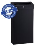 Kosz na odpady otwarty MERIDA STELLA SLIM BLACK LINE COMBO, pojemność 15 l, czarny