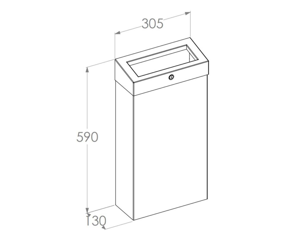 Kosz na odpady otwarty MERIDA STELLA SLIM STONE GREY LINE COMBO, pojemność 15 l, szary kamienny