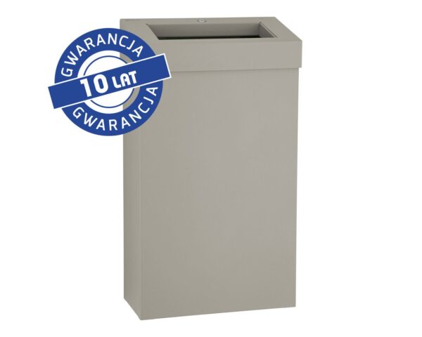 Kosz na odpady otwarty MERIDA STELLA SLIM STONE GREY LINE, pojemność 27 l, szary kamienny