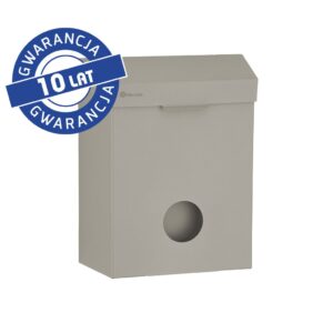 Kosz do damskich toalet MERIDA STELLA STONE GREY LINE z pojemnikiem na torebki higieniczne, pojemność 4,4 l, szary kamienny