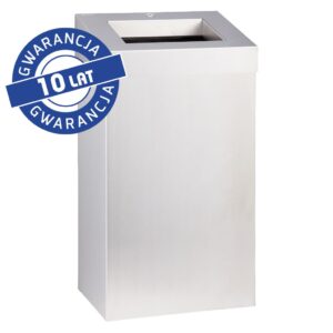 Kosz na odpady otwarty MERIDA STELLA, pojemność 45 l, stal matowa