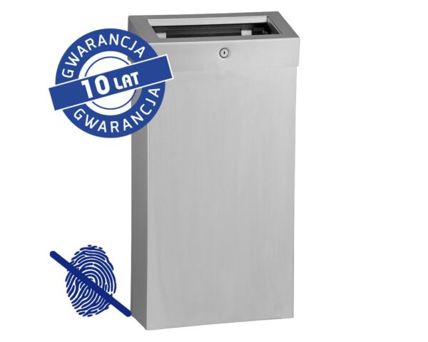 Kosz na odpady otwarty MERIDA STELLA SLIM COMBO Anti-FingerPrint, 15 l, stal matowa z powłoką AFP
