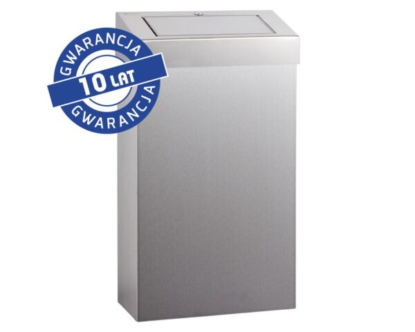 Kosz z uchylną pokrywą MERIDA STELLA SLIM, pojemność 27 l, stal matowa