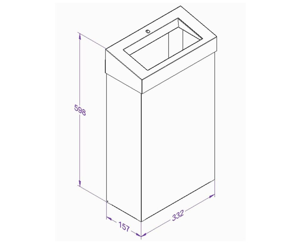 Kosz na odpady otwarty MERIDA STELLA SLIM BLUE LINE, pojemność 27 l, niebieski