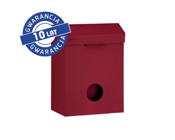 Kosz do damskich toalet MERIDA STELLA RED LINE z pojemnikiem na torebki higieniczne, pojemność 4,4 l, czerwony