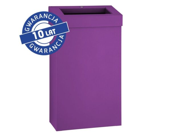 Kosz na odpady otwarty MERIDA STELLA SLIM VIOLET LINE, pojemność 27 l, fioletowy
