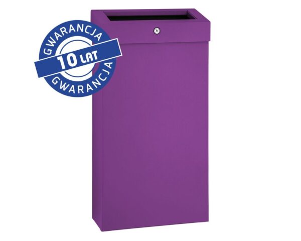 Kosz na odpady otwarty MERIDA STELLA SLIM VIOLET LINE COMBO, pojemność 15 l, fioletowy